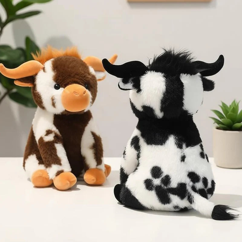 もこもこ たてがみと斑点模様が可愛い牛ぬいぐるみ