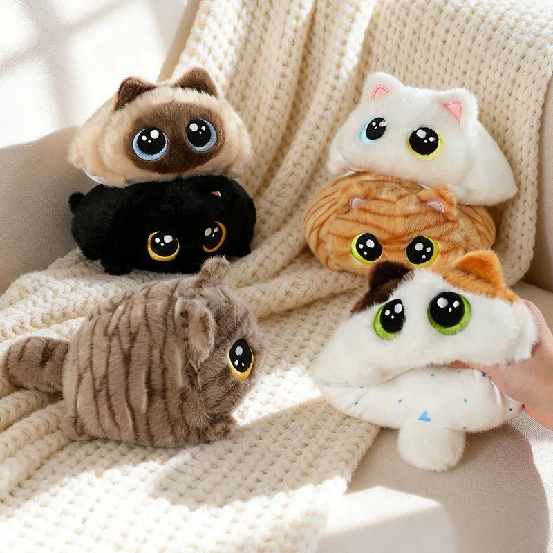 もこもこ ビッグアイ 猫 ぬいぐるみ ハンドウォーマー