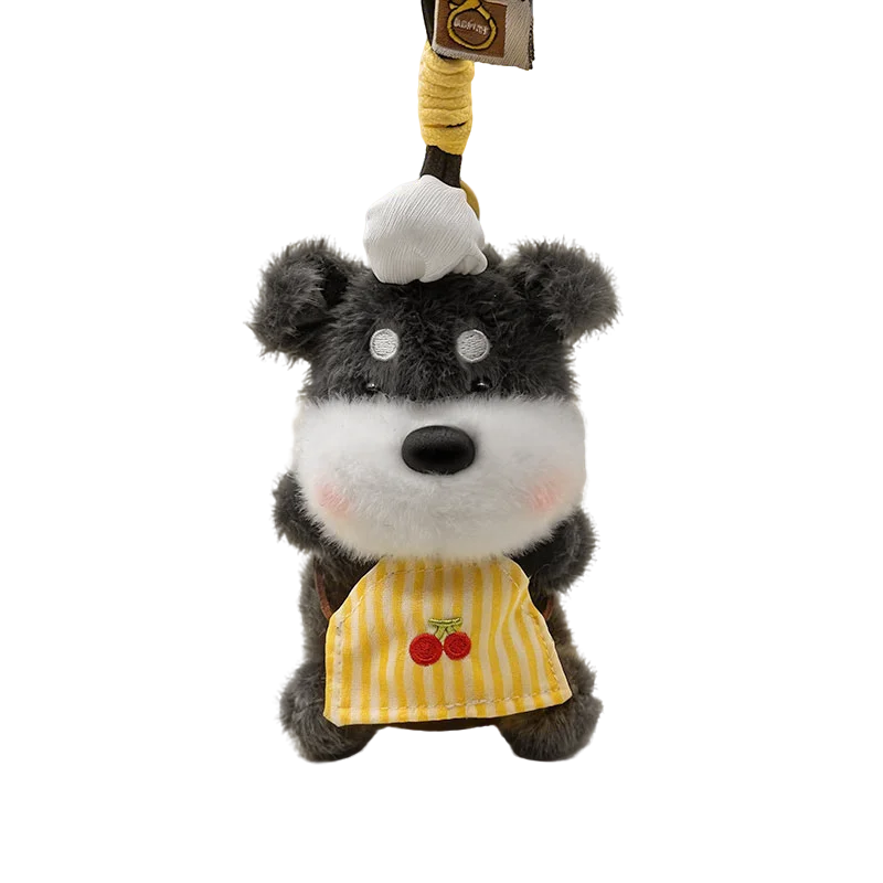 ふわふわ子犬のさくらんぼ衣装ぬいぐるみキーホルダー