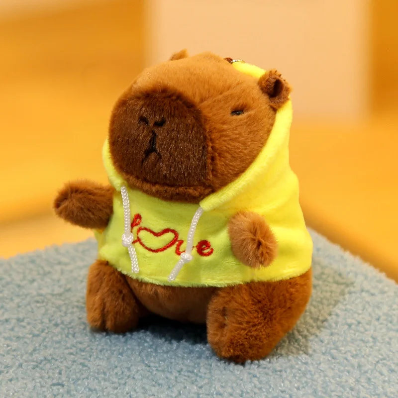 12cm Cute Cartoon Capybara Pendant Plush Toy Dolls Bag Hanging Ornaments Cute Kapibala Keychain Desktop Dolls Ornaments Pendants