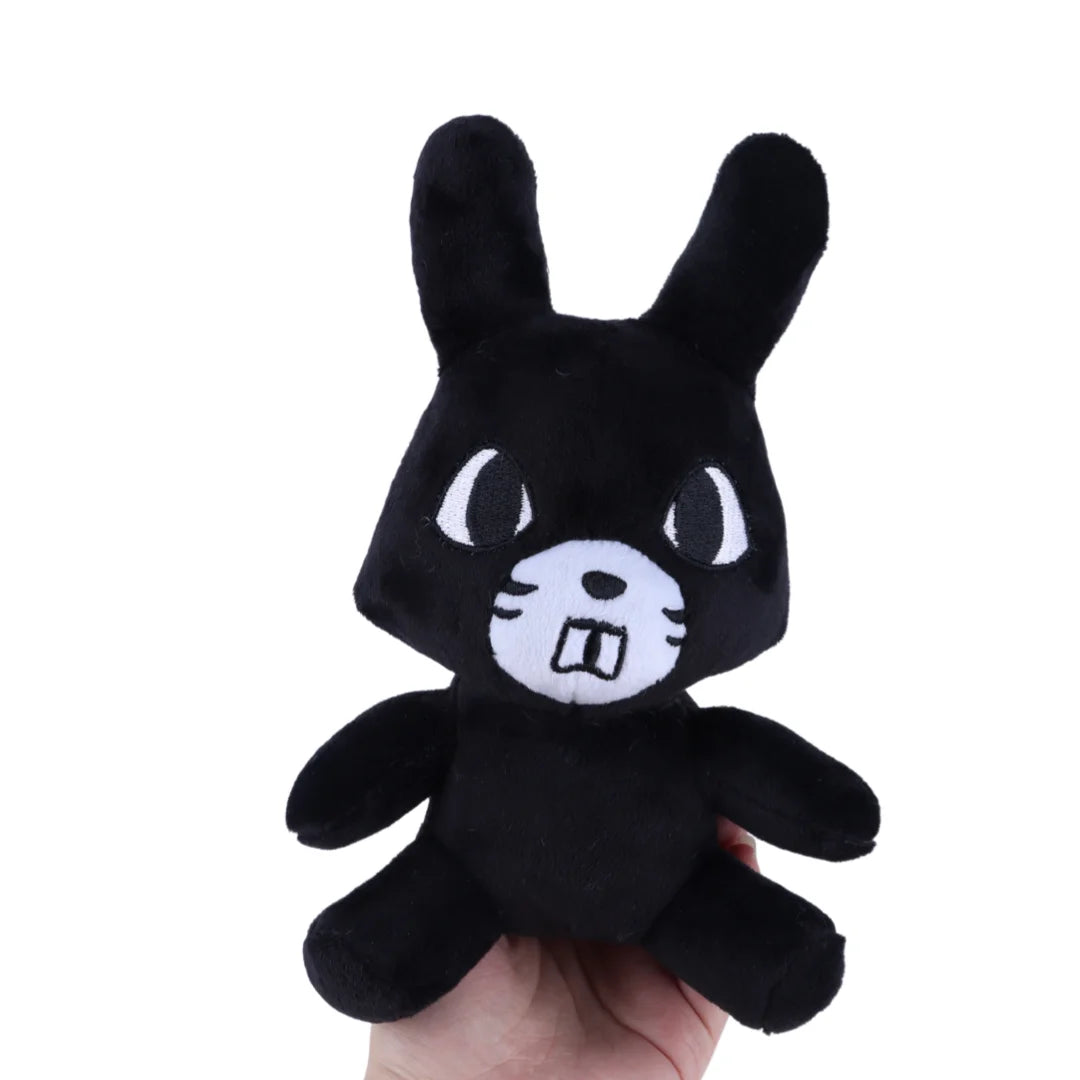 大きな瞳と前歯が可愛い 黒うさぎ キャラクターぬいぐるみ