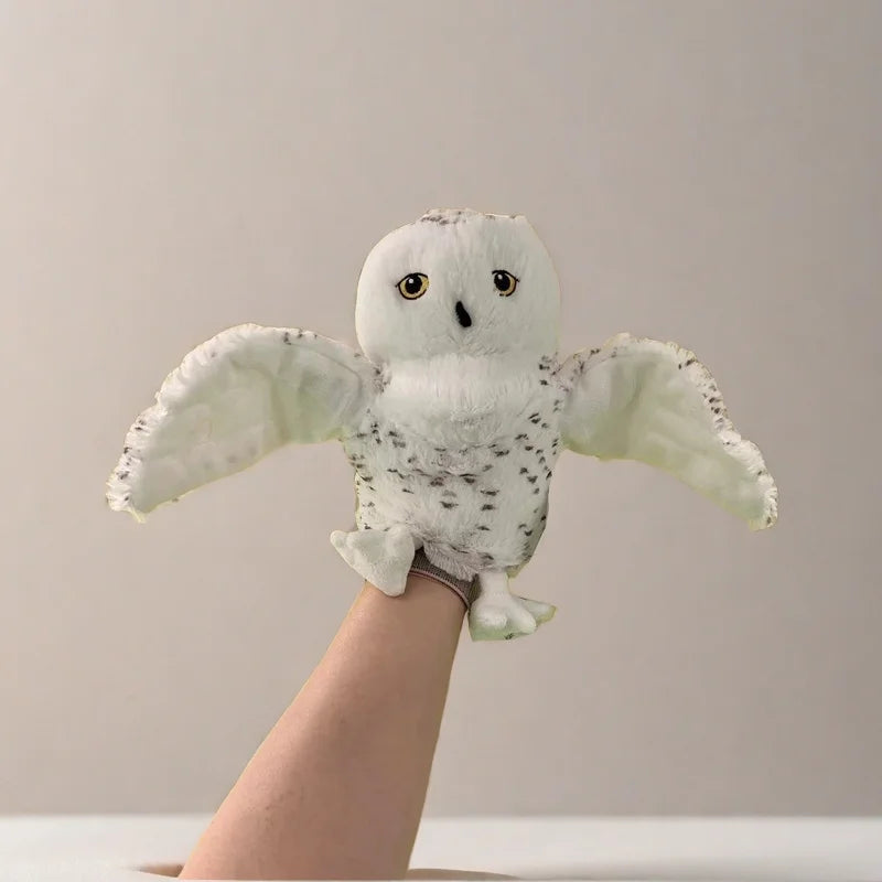 ふわふわシロフクロウぬいぐるみハンドパペット