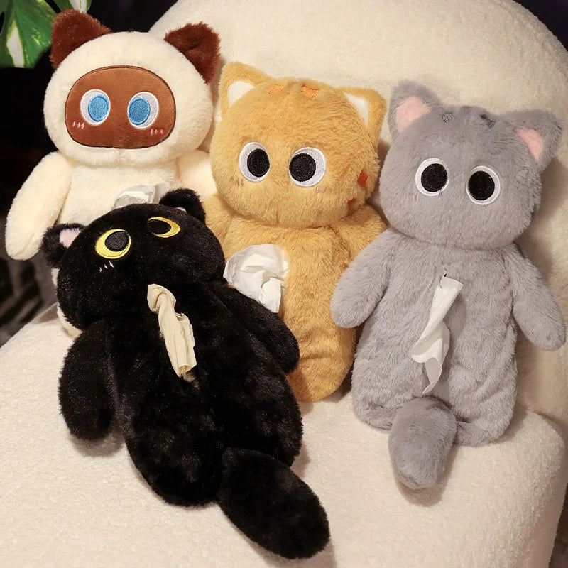 かわいい グレーの ふわふわ ぬいぐるみ ティッシュケース