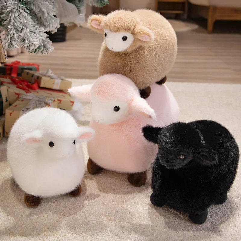 22/30cm Lifelike Sheep Plush Toy White,Black Simulated Sheep Plush Doll Sheep Pendant Stuffed Animal Toy Birthday Gift For Kid