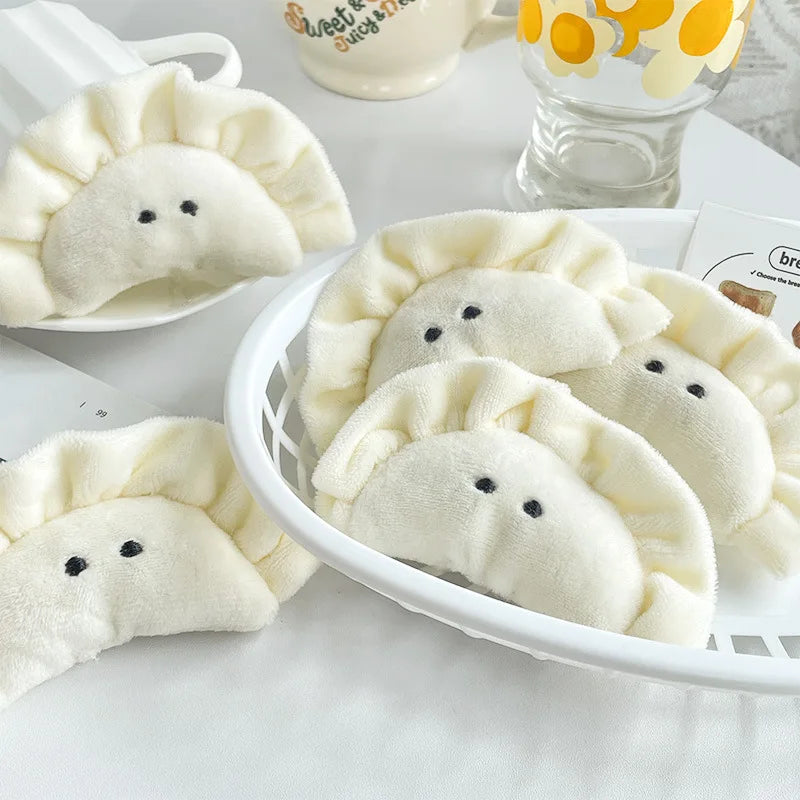 餃子型 もこもこ クリーム色 洗顔ヘアバンド