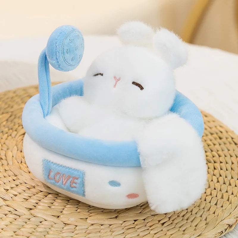 ミニ お風呂タイム 寝そべり 動物 ぬいぐるみ