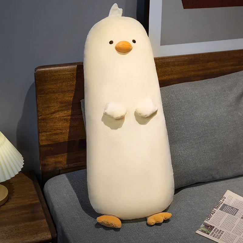 70/90cm Duck Long Pillow Stuffed Soft Cartoon Animal Chick Bolster Plushie Sleeping Leg Support Peluche Birthday Gift