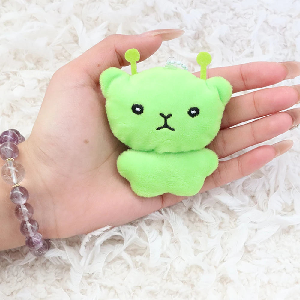 Cute Cartoon Alien Cat Plush Toy Pendant Little Alien Cat Keychain Doll Soft Stuffed Birthday Gifts for Kids Girl Backpack Decor