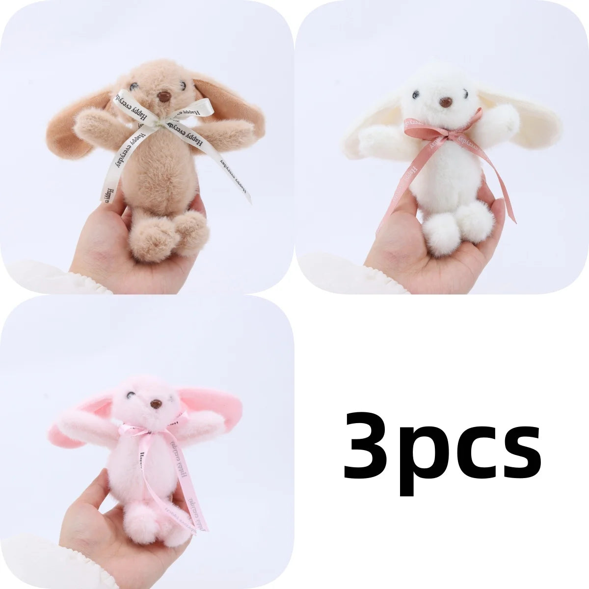 ふわふわ 垂れ耳 うさぎのぬいぐるみ お花付き
