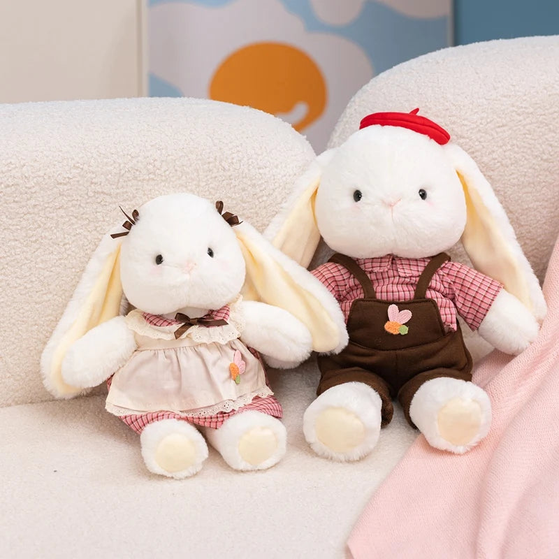 Cute Long Ears Princess Rabbit Plush Doll Cartoon Bunny Wear Skirt Animal Stuffed Toy Home Decoration Birthday Gift For Girls