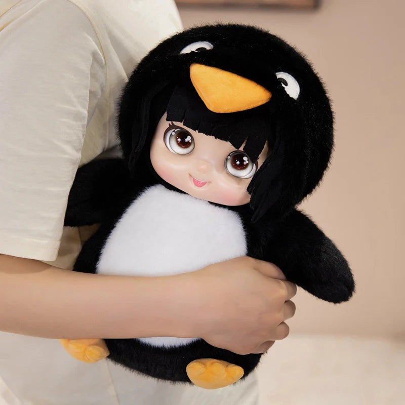 かわいい ペンギン 着ぐるみ 人形 絵本持ち