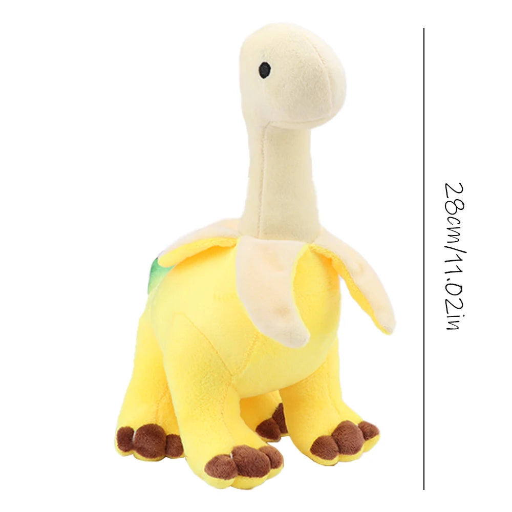 28cm Cute Peeled Banana Brontosaurus Plush Toy Soft Stuffed Dragon Animal Peeled Banana Brontosaurus Toy for Kids Birthday Gift