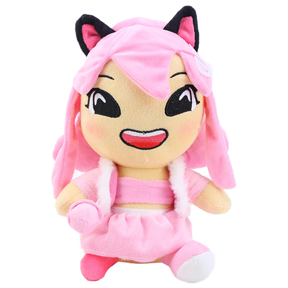 ふわふわピンクネコ耳ガールぬいぐるみ