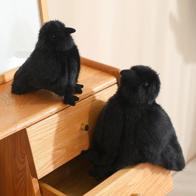 もふもふ黒カラスの 可愛いミニぬいぐるみ