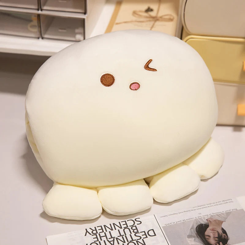 ふわふわ もちもち ウィンク タコ ぬいぐるみ パステルピンク