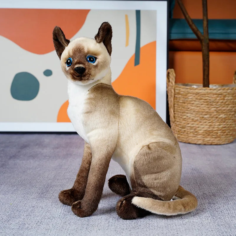 リアルな猫のぬいぐるみ – 茶トラ、キジトラ、シャム