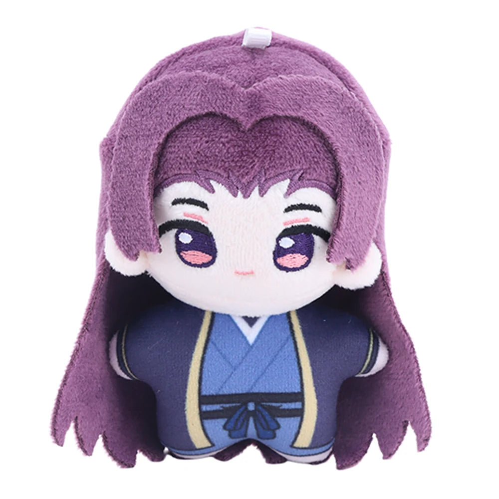 かわいい ちびキャラ ぬいぐるみ 紫の和装と緑のフード 2個セット