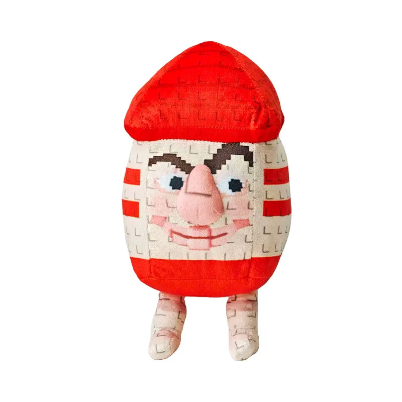 赤いキノコ屋根の顔付きハウスぬいぐるみ ミニキャラセット