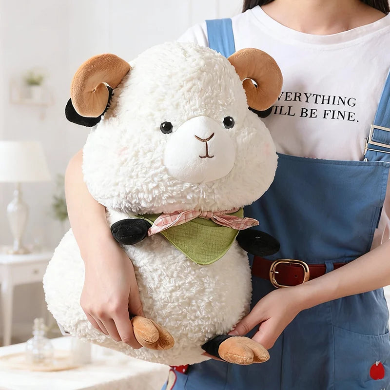 Sweet White Sheep Lam Plush Toys Hold Tulip Flower Soft Stuffed Hug Doll Plush Toy Kid Girl Birthday Christmas Gift