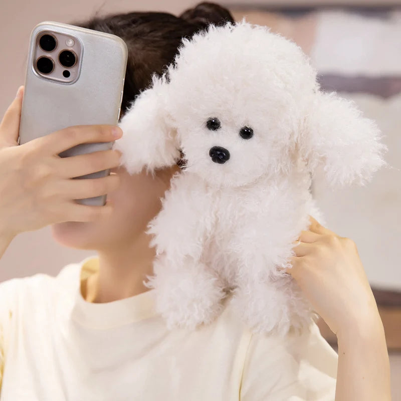 New 32CM Cute lifelikeTeddy Dog Plush Toy Curly Dog Doll Kawaii Simulation Dog To Send Christmas Birthday Gift