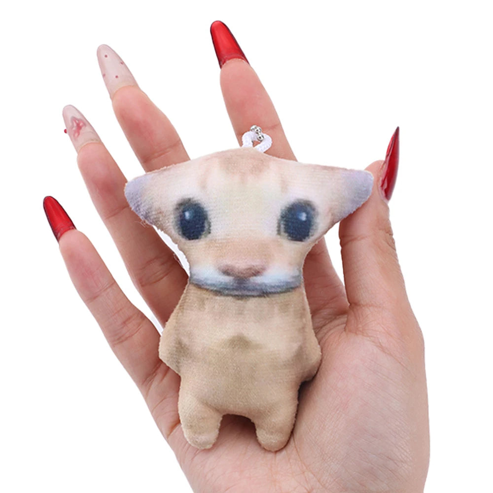 ソフト 目が大きい シュール ビンガス 猫 ぬいぐるみ キーホルダー