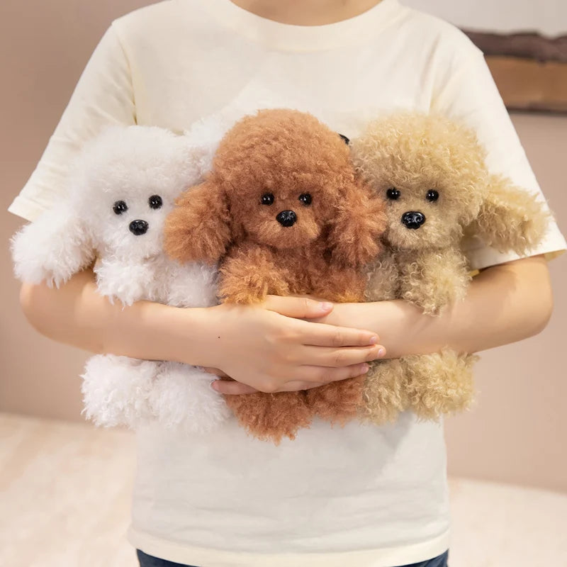 New 32CM Cute lifelikeTeddy Dog Plush Toy Curly Dog Doll Kawaii Simulation Dog To Send Christmas Birthday Gift