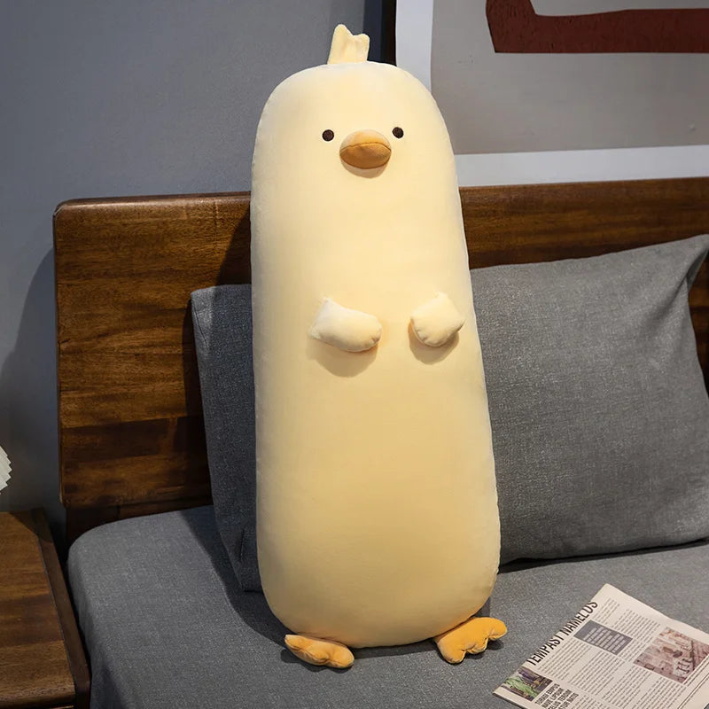 70/90cm Duck Long Pillow Stuffed Soft Cartoon Animal Chick Bolster Plushie Sleeping Leg Support Peluche Birthday Gift