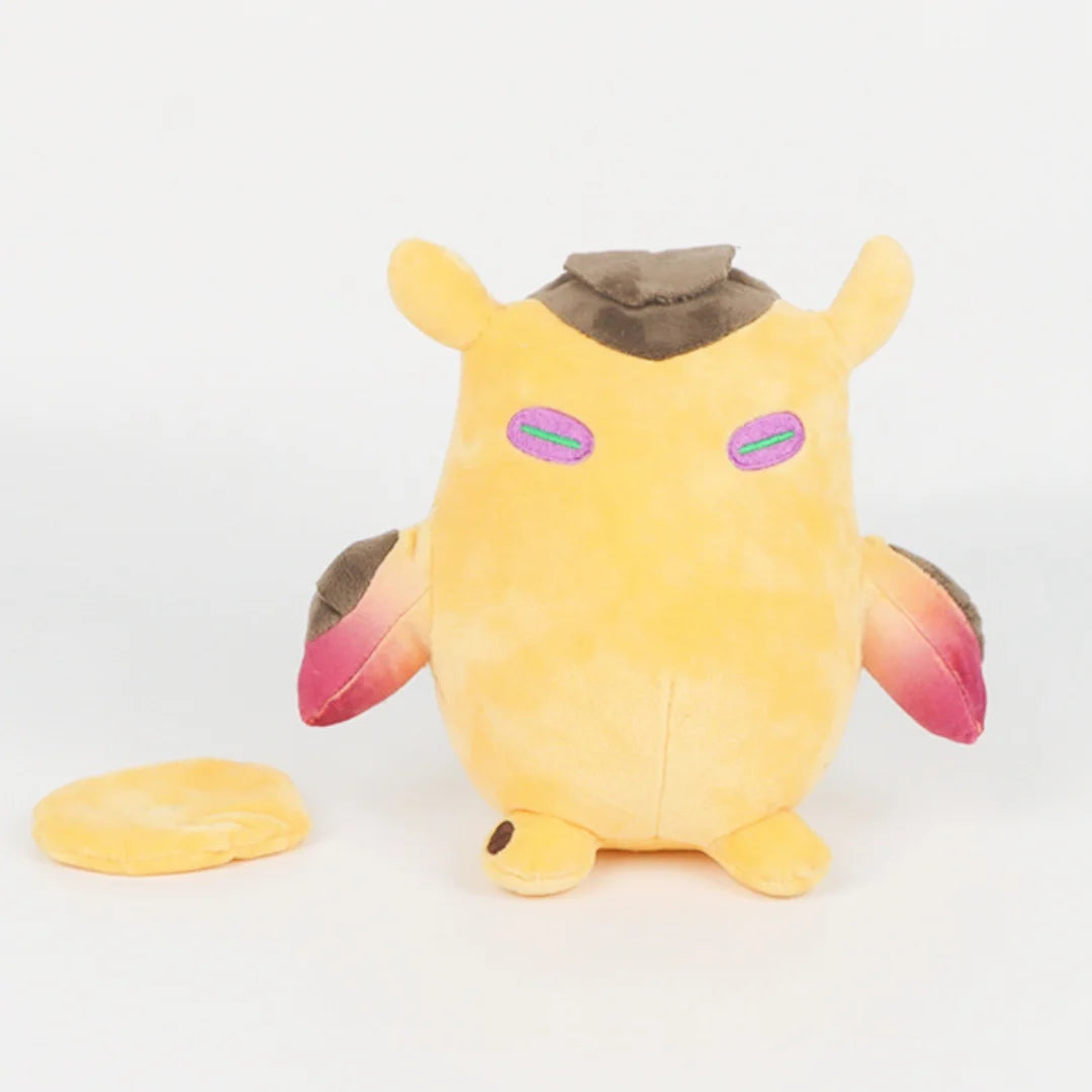 フワフワ 黄色い 体の 個性的 キャラクター ぬいぐるみ