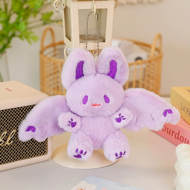 可愛い ふわふわ コウモリ耳 羽付き うさぎ 抱きぐるみ 白 ピンク