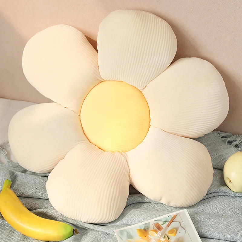 ふわふわ タイダイ柄 花形クッション