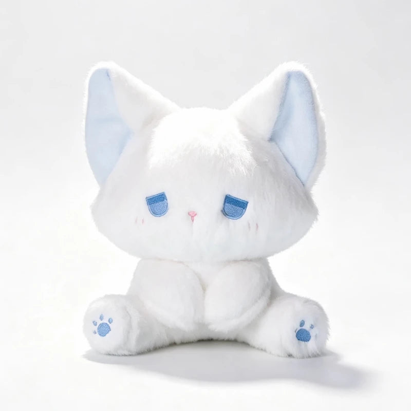 15cm Cute Silly Fox Doll with High Appearance Plush Toy Cartoon Sitting Posture Doll White Black Body with Different Color Ear