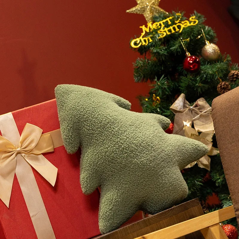 セージグリーン もこもこ クリスマスツリー クッション