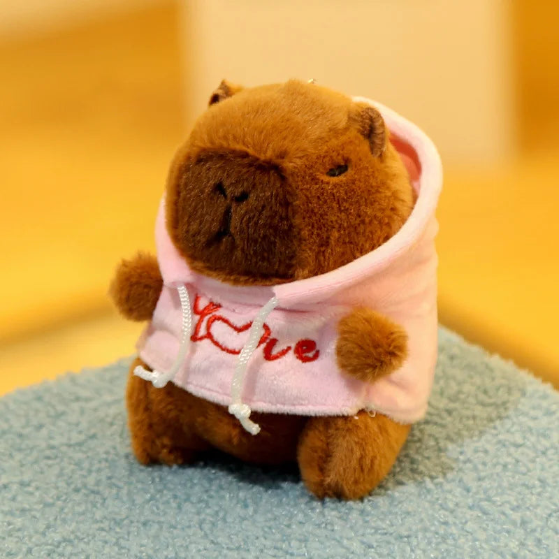 12cm Cute Cartoon Capybara Pendant Plush Toy Dolls Bag Hanging Ornaments Cute Kapibala Keychain Desktop Dolls Ornaments Pendants