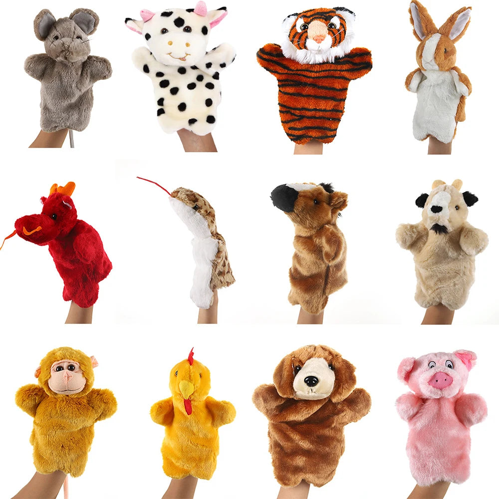 Animal Hand Puppet Rabbit Sheep Dolls Plush Hand Toy Early Education Learning Toys Children Marionetes Puppets for Telling Story