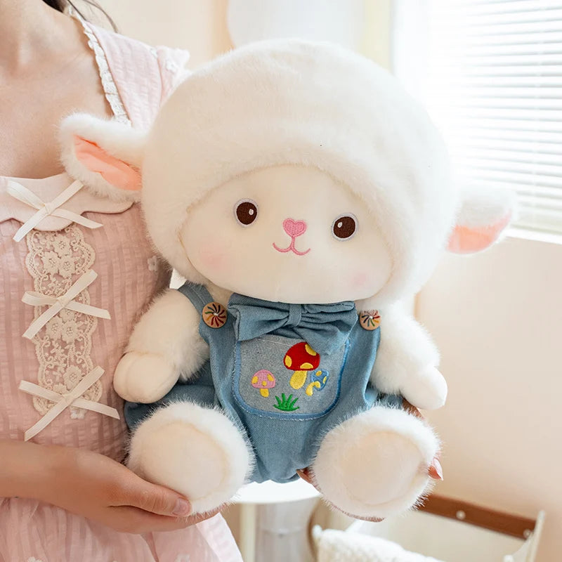 Super Cute A Pair Lovers Sheep Plush Dolls Kawaii Rabbit Alpaca Toys Stuffed Soft Animal Pillow Birthday Wedding Party Throw Toy