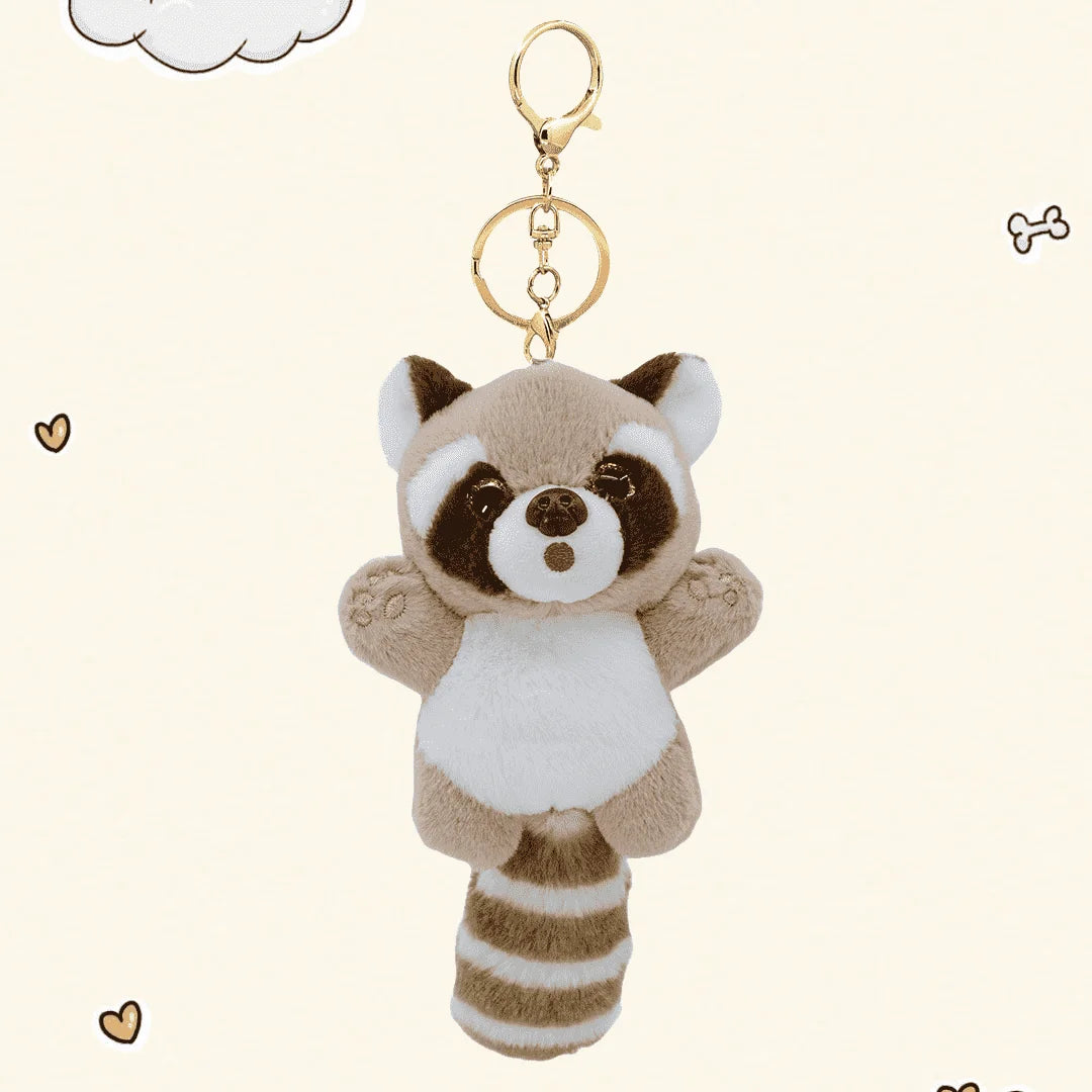 Cute Cartoon Red Panda Plush Toys Pendant Little Raccoon Doll Keychain Doll Playground Raccoon Stuffed Backpack Decor Gifts Kids