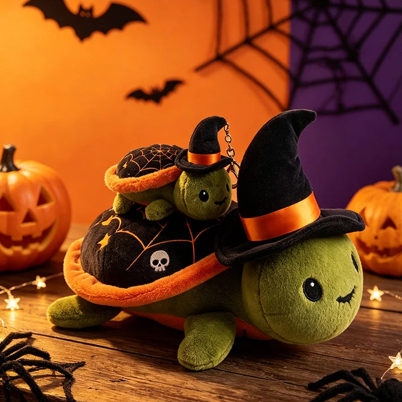 Cartoon Cute Halloween Witch Turtle Plush Doll 38cm Plush Stuffed Toys Soft Turtle Pillow Halloween Birthday Party Gift