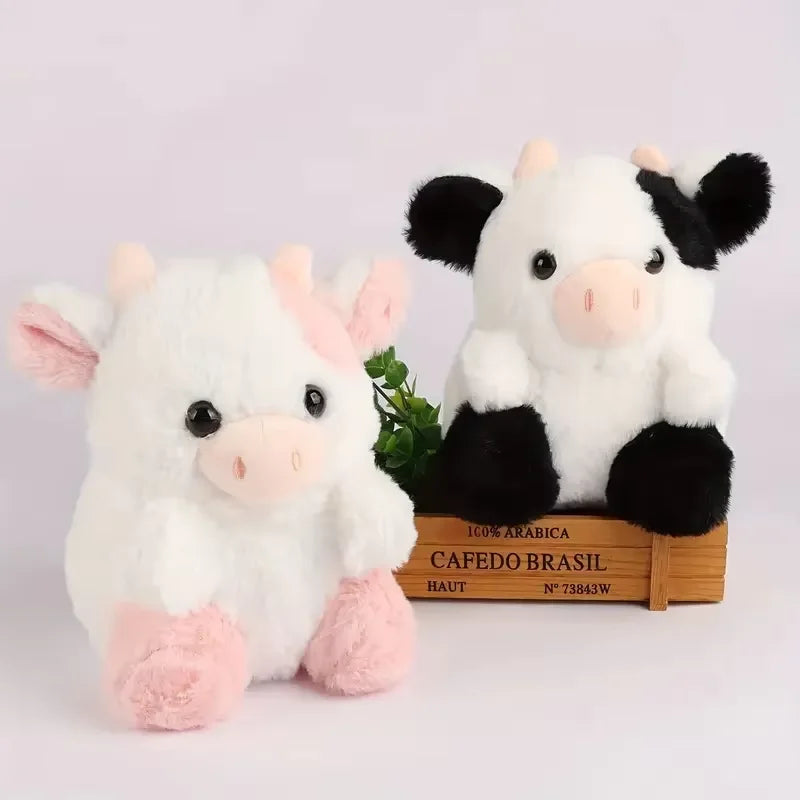 かわいいふわふわ子牛のぬいぐるみ 白黒＆ピンク選べる