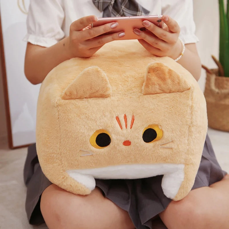 可愛い 食パン型 猫 ぬいぐるみ クッション