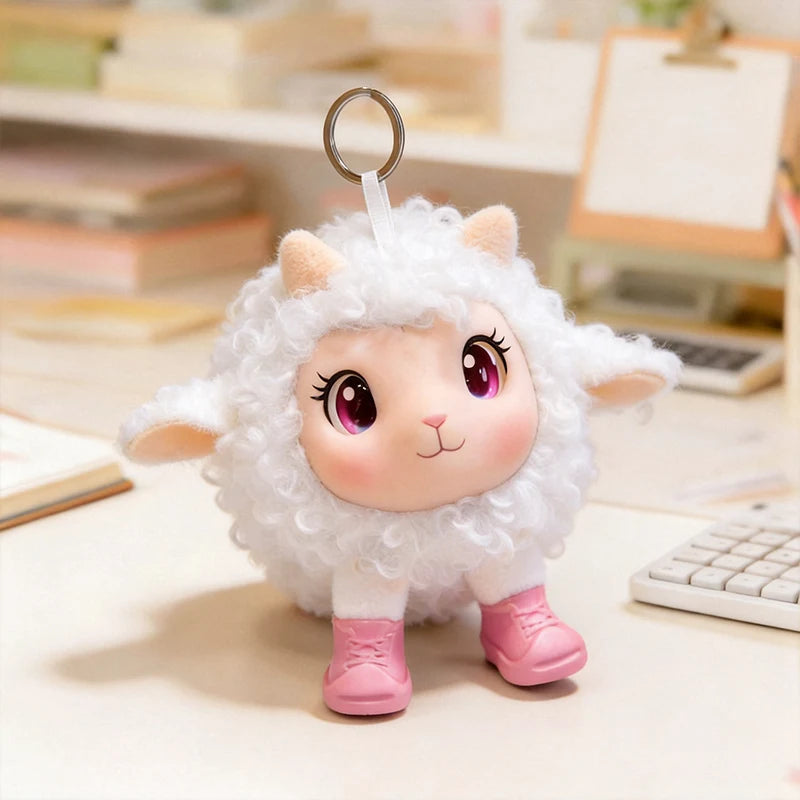 ぽっちゃり くりくり目 の もこもこ ひつじ ぬいぐるみ
