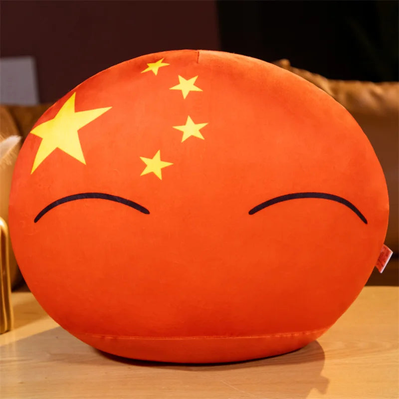 カナダ国旗デザインの丸いソフトぬいぐるみ