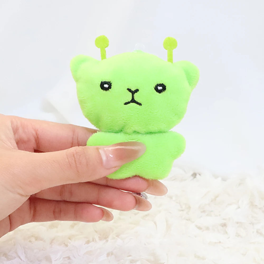 Cute Cartoon Alien Cat Plush Toy Pendant Little Alien Cat Keychain Doll Soft Stuffed Birthday Gifts for Kids Girl Backpack Decor