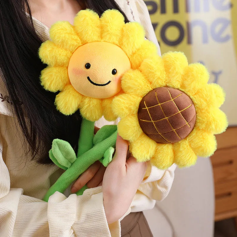 ふわふわ 茎付き カラフル お花 ぬいぐるみ
