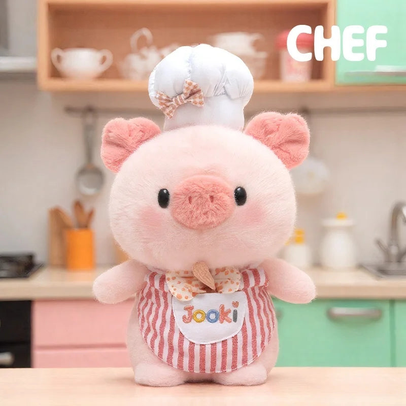 25cm Chef Rabbit Plush Toys Simulation Ducks, Baby Elephant, Dinosaurs, Pig Anime Fluffty Toy Soft Doll Plush Kids Birthday Gift