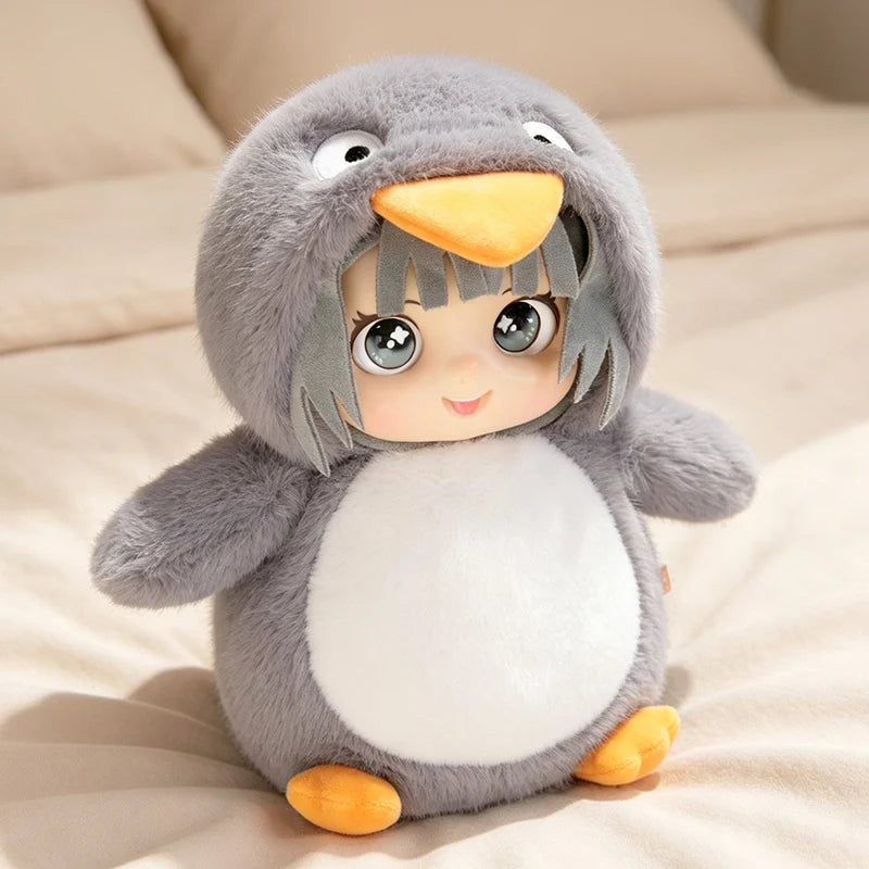 かわいい ペンギン 着ぐるみ 人形 絵本持ち