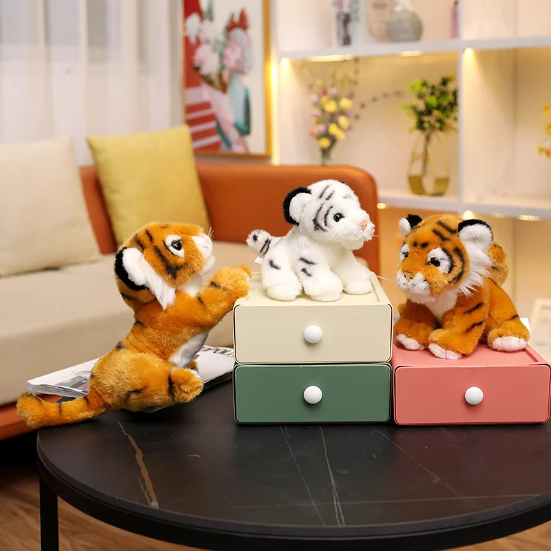 4Styles Simulation Baby Tiger Plush Toy Stuffed Soft Wild Animal Forest Tiger Pillow Dolls For Kids Boys Birthday Gifts Valentin