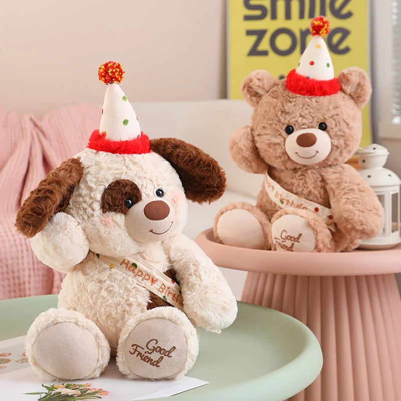28cm Cute Teddy Bear Plush Toys Stuffed Animal Rabbit and Dog Kids Birthday Gift Pillow Rabbit Home Living Room Graduation Gifts