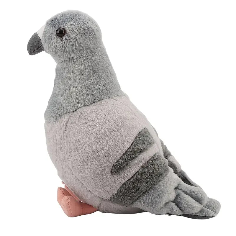 グレーのリアルな鳩のぬいぐるみ ふわふわ