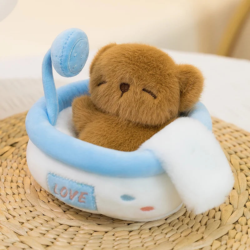 ミニ お風呂タイム 寝そべり 動物 ぬいぐるみ
