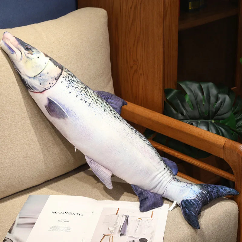 40/60cm Simulation Funny Fish Plush Toy Soft Stuffed Animal Lifelike Tuna or Mackerel Plush Pillow Kids Birthday Gift Home Decor